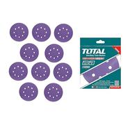 TOTAL 10 dischi per lucidatura e levigatura Ø 150 mm, 2x P80, 1x P120, 2x P180, 2x P240, 2x P320 e 1x P400, in zirconio e ossido di alluminio, per legno, plastica, pittura, pietra, metallo e vetro, 10