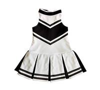 Total 2550 Costume da cheerleader, per bambina e cheerleader, costume di Halloween, colore: Bianco/Nero (XL/10-12)