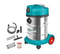 TOTAL - Aspirapolvere | Pulizia profonda a secco e a umido | Alta potenza: 1400W | Compatto e facile da usare | Capacità: 30L | Include tubo flessibile e tubo rimovibile | 45 x 41 x 61