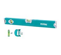 TOTAL - Bubble Level | 100 cm | 2 Bubbles for Horizontal and Vertical | Tool for Woodworking and DIY Work | ABS Side for Shock Absorbing | Aluminium
