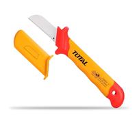 TOTAL - Coltello da elettricista - Isolato - Certificato VDE - Ideale per elettricisti e progetti elettrici - Misura: 50 x 180 mm