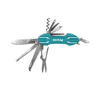 TOTAL - Coltello Multiuso | Misura 95mm | Con 15 diverse funzioni | Include lima, cacciavite, cavatappi, forbici e altro | Per eseguire varie attività | Turchese