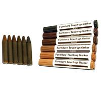 Total Furniture Repair System - 12Pc Scratch Restore & Repair Touch-Up Kit - Felt Tip Markers, Wax Stick Crayons. by RamPro