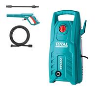 TOTAL - Idropulitrice ad acqua a pressione | Potenza 1400 W | Motore a spazzole di carbone | con tubo da 5 m e cavo | Pressione massima di 130 bar