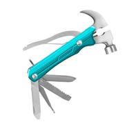 TOTAL - Martello Multifunzione 12 in 1 - Multitool per campeggio, trekking, pesca - Utensile pratico e compatto - Include sega, pinza, cacciavite e coltello - Con custodia in nylon - Design ergonomico