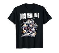 Total Metalhead Cavaliere Medievale Armatura Spada Casco Ren Faire Maglietta