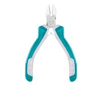 TOTAL - Mini pinza a taglio diagonale | 115 mm | Ideale per tagliare fili, cavi o plastica | Compatto e versatile | Massima precisione | Realizzato in cromo vanadio | Manico bimateriale
