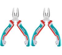 TOTAL - Mini pinza universale | 115 mm | Ideale per Elettronica e Meccanica Delicata | Compatto e versatile | Massima precisione | Realizzato in cromo vanadio | Manico bimateriale (Confezione da 2)