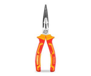 TOTAL - Pinze isolate - Estremità curva - Cromo vanadio - Certificato VDE - Ideale per elettricisti e progetti elettrici - Dimensione: 200 mm