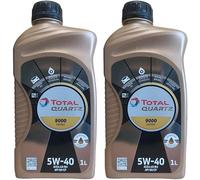 TOTAL QUARTZ 9000 ENERGY - OLIO LUBRIFICANTE PER MOTORI BENZINA E DIESEL E GPL CON VISCOSITA' SAE 5W40 ACEA A3/B4 API SN/CF. TECNOLOGIA AGE-RESISTANCE. CONFEZIONE : 2 LITRI