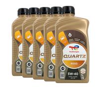 TOTAL Quartz 9000 SAE 5W-40 Olio Motore MB 229.5 RN0700 VW 505 00, 5x1 Litro