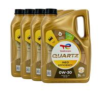 Total quartz Ineo Efficiency SAE 0W-30 Olio Motore BMW Longlife-19FE, 4x5 Litro