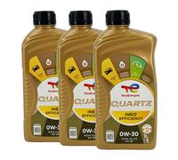 TOTAL Quartz Ineo Efficienza SAE 0W-30 Olio Motore BMW Longlife-19FE, 3x1 Litro