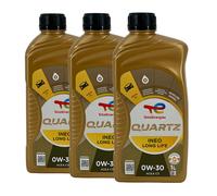 Total quartz Ineo Lunga Vita SAE 0W-30 Olio Motore BMW LL-04, VW 504 00, 3x1 Lt.