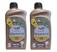 TOTAL QUARTZ INEO MC3 - OLIO LUBRIFICANTE PER MOTORI BENZINA E DIESEL CON VISCOSITA' SAE 5W30 ACEA C3 API SN PLUS/CF. TECNOLOGIA AGE-RESISTANCE. CONFEZIONE : KIT PROMOZIONE 2 LITRI