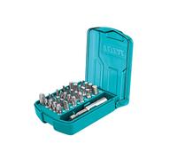 TOTAL - Scatola di 30 punte magnetiche per cacciavite | Lunghezza 25 mm | 4 piatte, 6 Phillips, 5 Pozidrive, 7 Torx, 4 esagonali e 4 testa quadrata | Con adattatore rapido