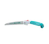 TOTAL - Seghetto Potatura Pieghevole - Dente Triplo per Taglio Veloce - Lunghezza 180 mm - Ideale per Giardinaggio - Manico Ergonomico - Design Pieghevole per Facile Conservazione