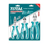 TOTAL - Set 3 Pinze Professionali | Finitura Nera | Materiale CR-V | Amig Griglia Quadrata | Pannello Isolante Autoadesivo, Standard, Lega