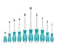 SET CACCIAVITI 10pz TAGLIO E CROCE GIRAVITI PROFESSIONALI TOTAL