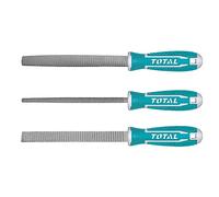 TOTAL - Set di 3 file | 200 mm (8'') | Lima piatta, lima a mezza circonferenza e lima tonda | Ideale per Falegnameria | Per limare legno, plastica o metallo | Acciaio turchese