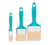TOTAL - Set di 3 Pennelli Piatta per Pittura a Base d’Olio - Setole Resistenti - Manico in Plastica - Varie Misure per Precisione e Copertura - Uso Professionale e Fai-da-te
