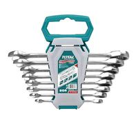 TOTAL - Set di 8 chiavi combinate a cricchetto | Taglie multiple | Strumento per allentare dadi e viti a testa esagonale | Cromo molibdeno