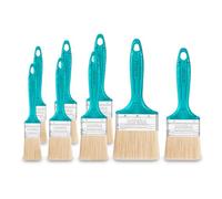 TOTAL - Set di 8 Pennelli Piatta per Pittura a Base d’Olio - Setole Resistenti - Manico in Plastica - Varie Misure per Precisione e Copertura - Uso Professionale e Fai-da-te