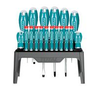 TOTAL - Set di Cacciaviti - Contiene 18 Pezzi - Cromo Vanadio - Punta Magnetica - Manico Ergonomico - Ideale per Uso Intensivo