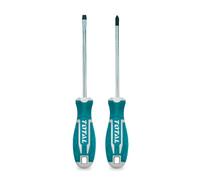 TOTAL - Set di Cacciaviti - Contiene 2 Pezzi - Acciaio - Punta Magnetica - Manico Ergonomico - Ideale per Uso Intensivo