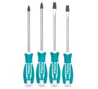 TOTAL - Set di Cacciaviti - Contiene 4 Pezzi - Cromo Vanadio - Punta Magnetica - Manico Ergonomico - Ideale per Uso Intensivo
