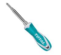 TOTAL - Set Giravite Portainserti 6 in 1 | Acciaio Cromo-Vanadio | Impugnatura Ergonomica Bimateriale | 2 Inserti Doppia Impronta | Bussole 6 mm e 8 mm, 6 Puntas, Lega di Acciaio