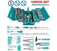 TOTAL / Set Utensili Manuali in Valigetta Metallica, 108 Pezzi - ART. THTCS12108