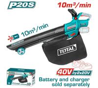 TOTAL / Soffiatore/Aspiratore a Batteria 40V- SOLO CORPO MACCHINA-Art. TABLI2003