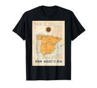 Total Solar Eclipse 2026 Spagna Mappa del Percorso Maglietta