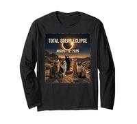 Total Solar Eclipse Cats Occhiali da Sole 2026 Agosto Uomo Donna Maglia a Manica