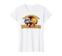 Total Solar Eclipse Chase 2026 Sun is Getting Mooned Meme Maglietta con Stampa Grafica Economica, Donna, Bianco, L