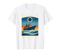 Total Solar Eclipse Cruise 2026 Ocean Voyage Celeste Evento Maglietta con Stampa Grafica Economica, Uomo, Bianco, L