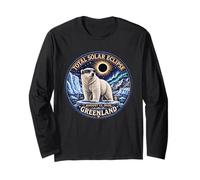 Total Solar Eclipse Greenland 2026 Polar Bear Eclipse Chaser Maglia a Manica