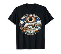 Total Solar Eclipse Iceland 2026 Puffin Eclipse Chaser Patch Maglietta
