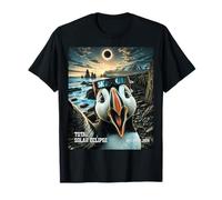 Total Solar Eclipse Iceland Puffin Selfie August 12 2026 Maglietta