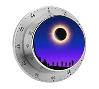 Total Solar Eclipse Timer da cucina Timer visivo per cucinare Timer di carica da 60 minuti in acciaio inossidabile Timer manuale magnetico conto alla rovescia timer meccanico visivo orologio da cucina
