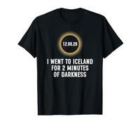 Total Solar Iceland Eclipse 2026 Totality Darkness Maglietta con Stampa Grafica Economica