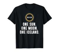 Total Solar Iceland Eclipse 2026 Totality One Sun One Moon Maglietta