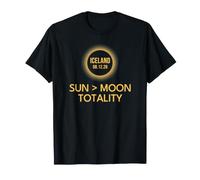 Total Solar Iceland Eclipse 2026 Totality Sun And Moon Maglietta