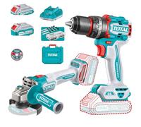 AVVITATORE A PERCUSSIONE 60Nm+SMERIGLIATRICE ANGOLARE 115mm 20V+2 BATTERIE TOTAL