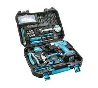 TOTAL Trapano/avvitatore a batteria 12 V Li-ion con utensili, set da 128 pezzi THKTHP11282