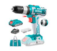 TOTAL Trapano/avvitatore a percussione a batteria, 20 V Li-ion (2x), 2000 mAh, set da 50 pezzi, industriale TIDLI2002