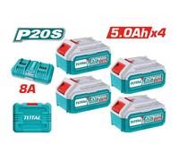 TOTAL / Valigetta CON ben 4 Batterie 20V 5Ah + Caricabatterie-ART. TFBCLI20285E