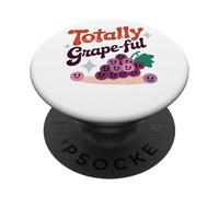 Totally Grape-Ful Uva sorridente Parole divertenti PopSockets PopGrip Adesivo
