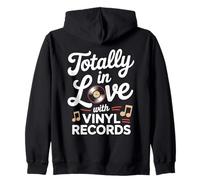 Totally in Love with Vinyl Records donne carine 45 RPM Felpa con Cappuccio